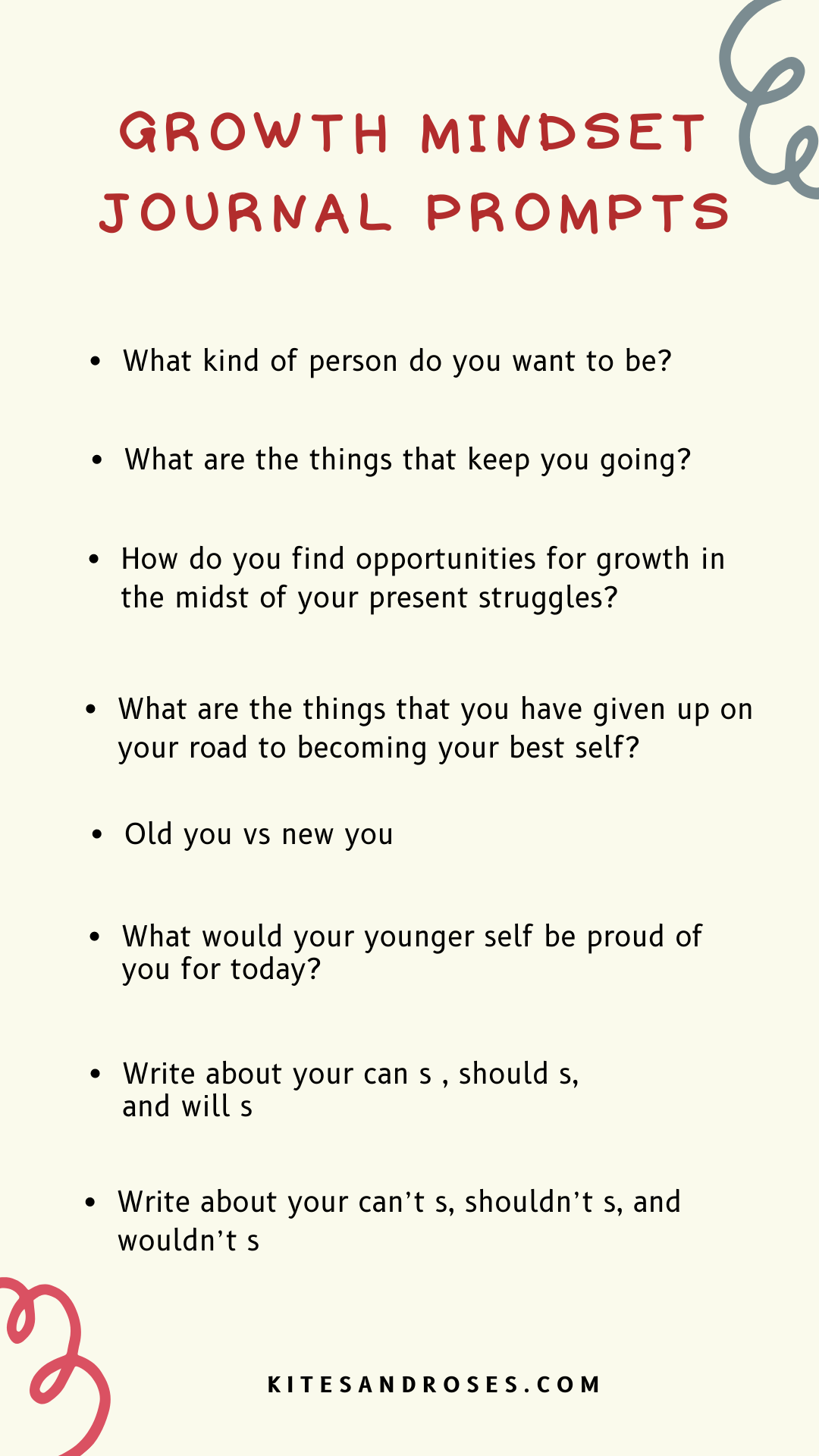 growth mindset journal prompts
