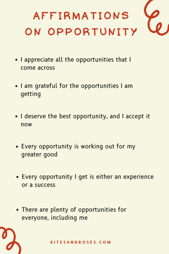 positive affirmations about opportunity
