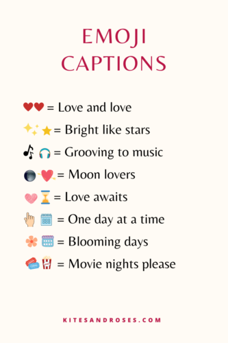 27+ Emoji Captions For Instagram - Kites and Roses