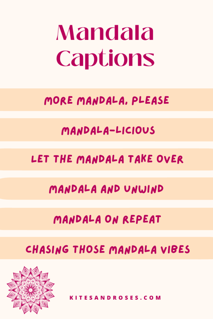 short captions for mandala art
