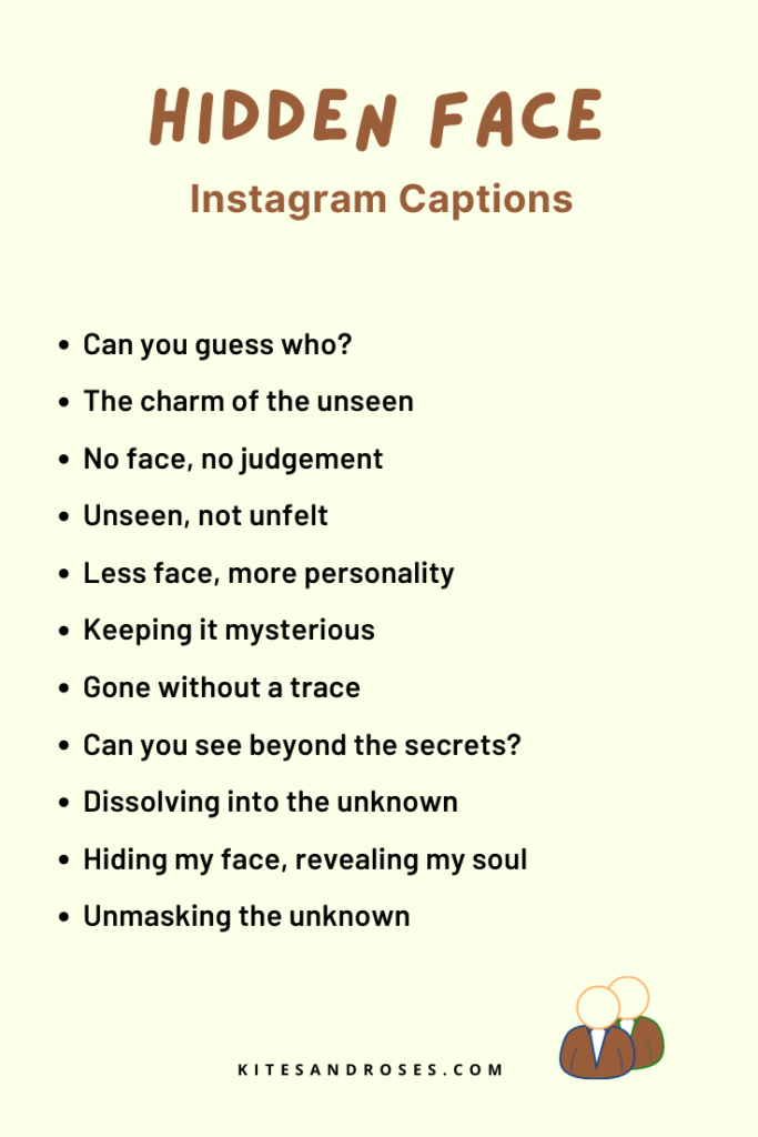 hidden face caption for instagram