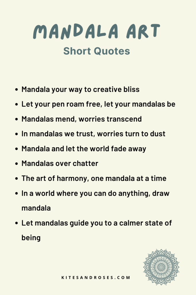 short quotes for mandala art