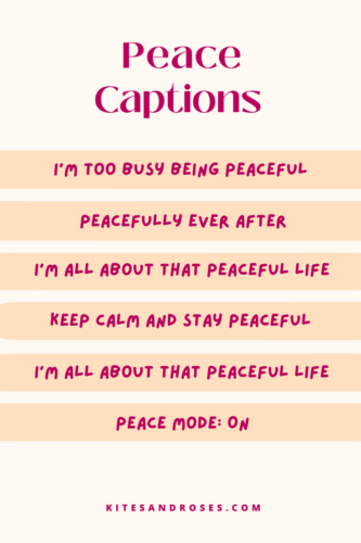 peace captions for instagram